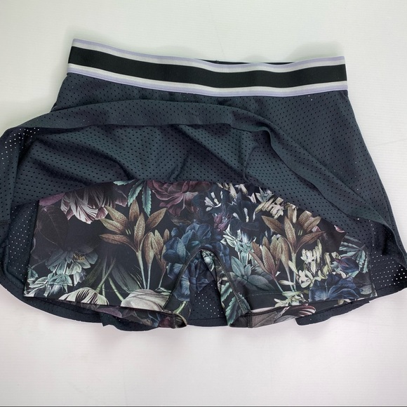 Nike Skirts | Black Nike Run Or Tennis Skirt With Floral Shorts | Poshmark